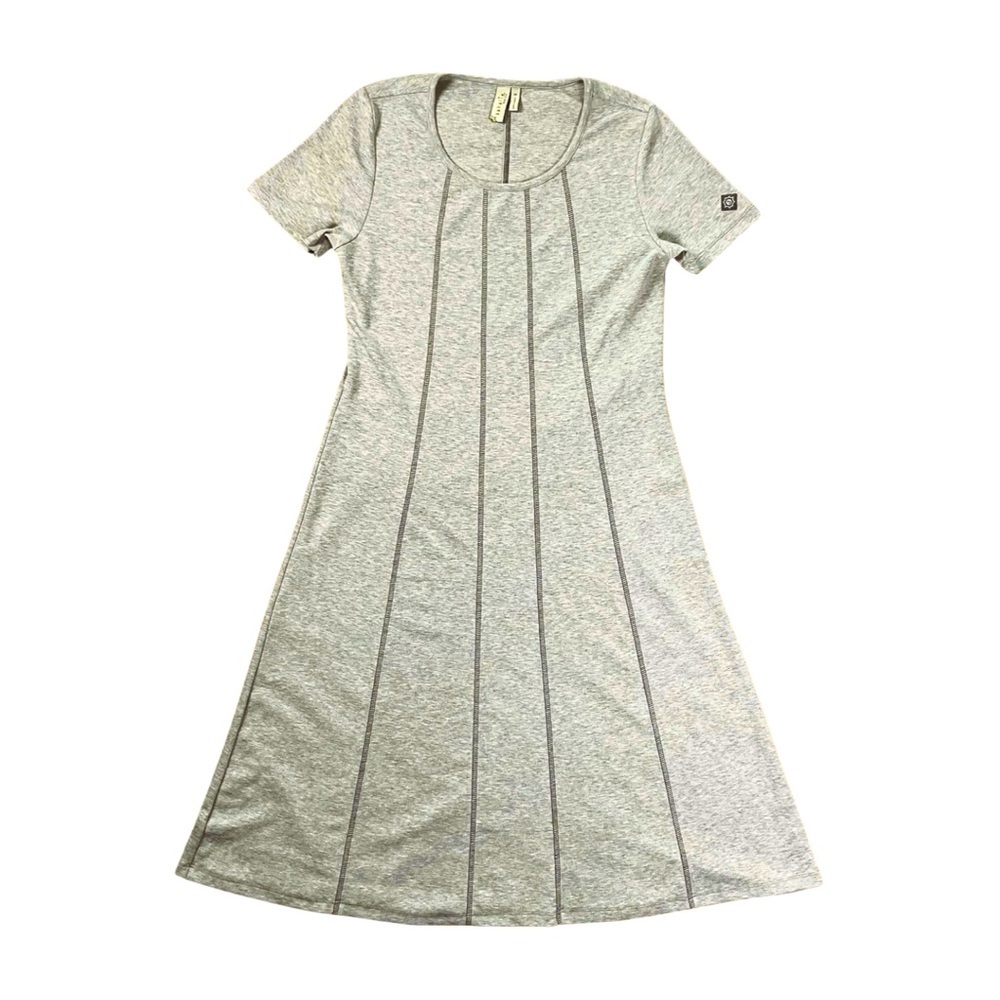 Sahalie Soft Gray Stretch Knit Pullover Midi Dress Size Small